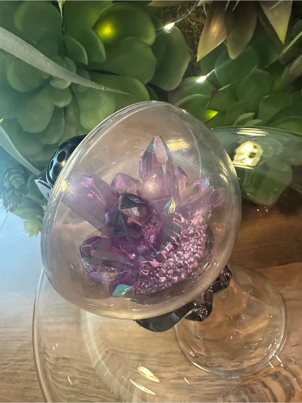 Bath & Body Works Green & Purple Crystal Globe Wall Accent